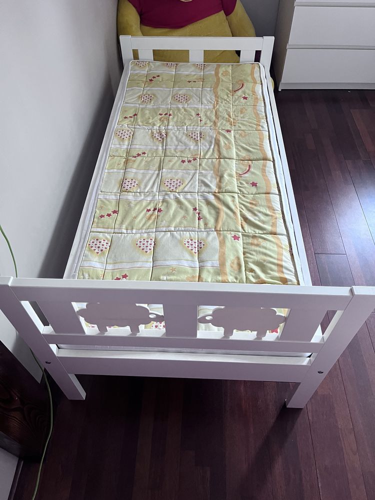 Łóżko dziecięce Ikea Kritter 160x70 + gryczany materac