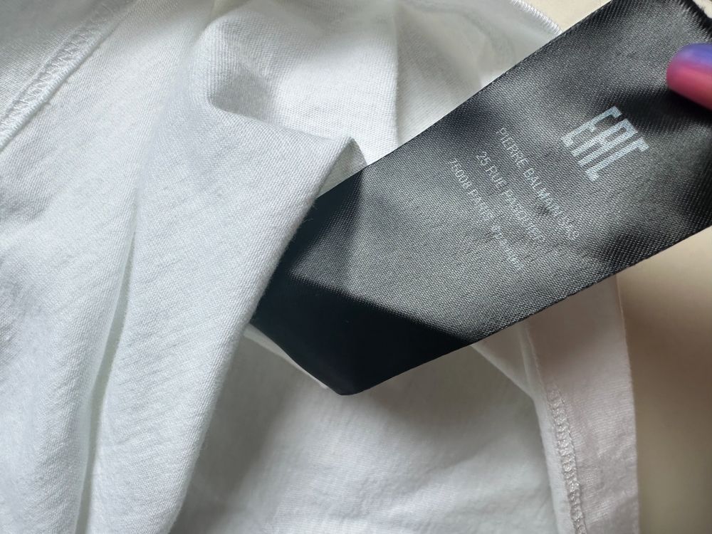 Koszulka t-hirt męski męska Balmain biała klasyczna