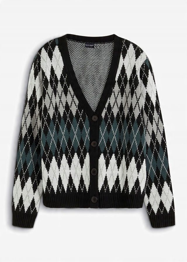 B.P.C sweter rozpinany we wzory ^44/46