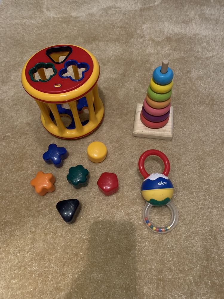 Игрушки для малышей Tolo-сортёр,деревянная пирамидка, игрушка chicco