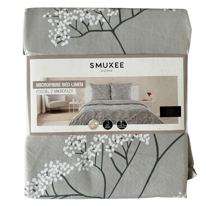 Pościel z mikrofazy Smukee 220x200 szara