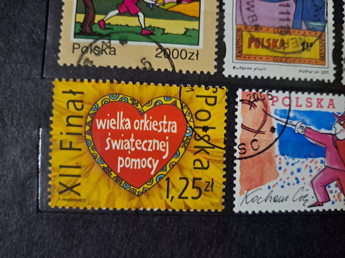 Znaczki pocztowe Polskie walentynki, kocham cię, bajki,
