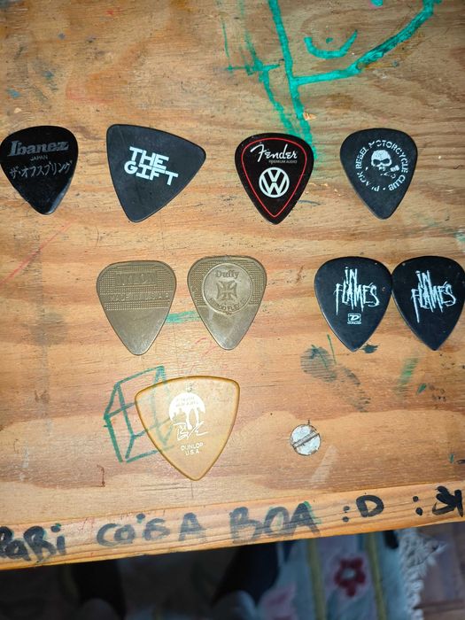 Conjunto de pahetas de guitarra raras