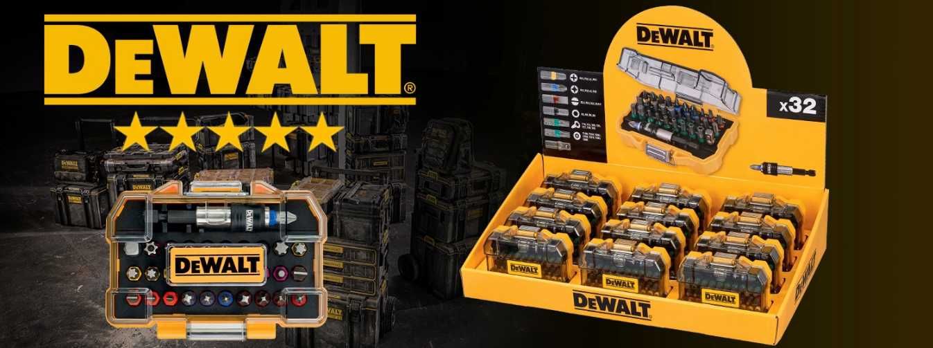 Okazja Zestaw Mocnych Bitów Torx Końcówek Wkrętarskich DeWalt 32-SZT