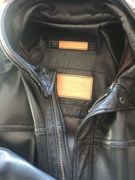 Шкіряна чоловіча куртка пальто