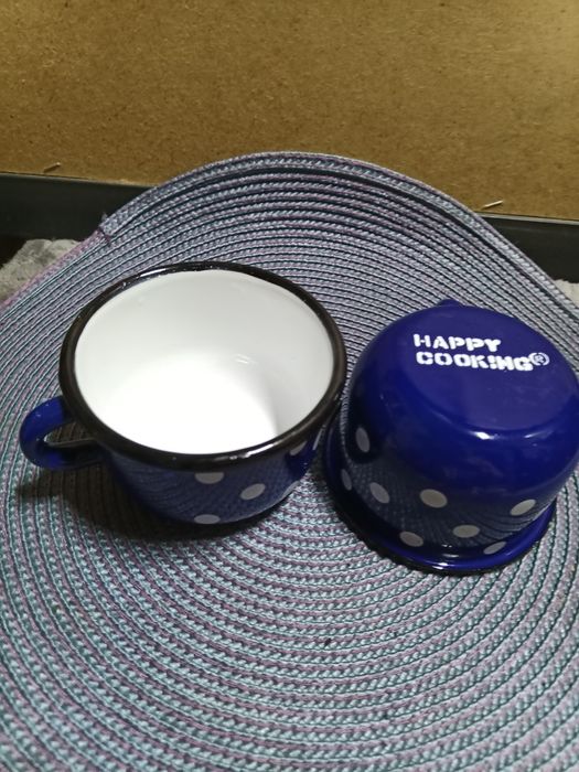 Кружки в горох кобальт