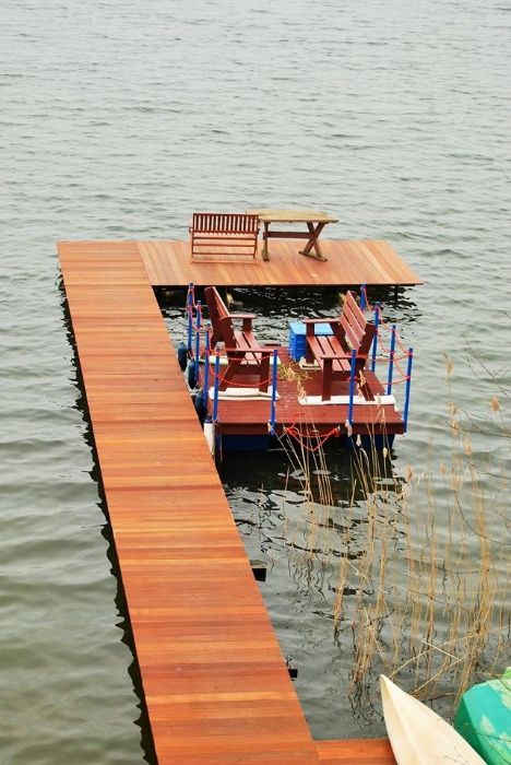 Platforma pływająca pływająca wyspa tratwa łódz Pływaki
