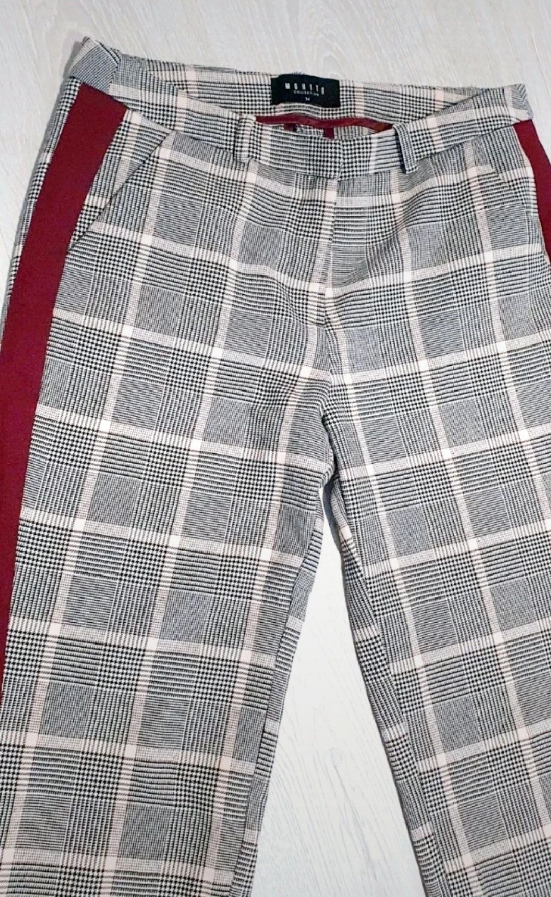Spodnie w kratę xs Mohito szare spodnie 34