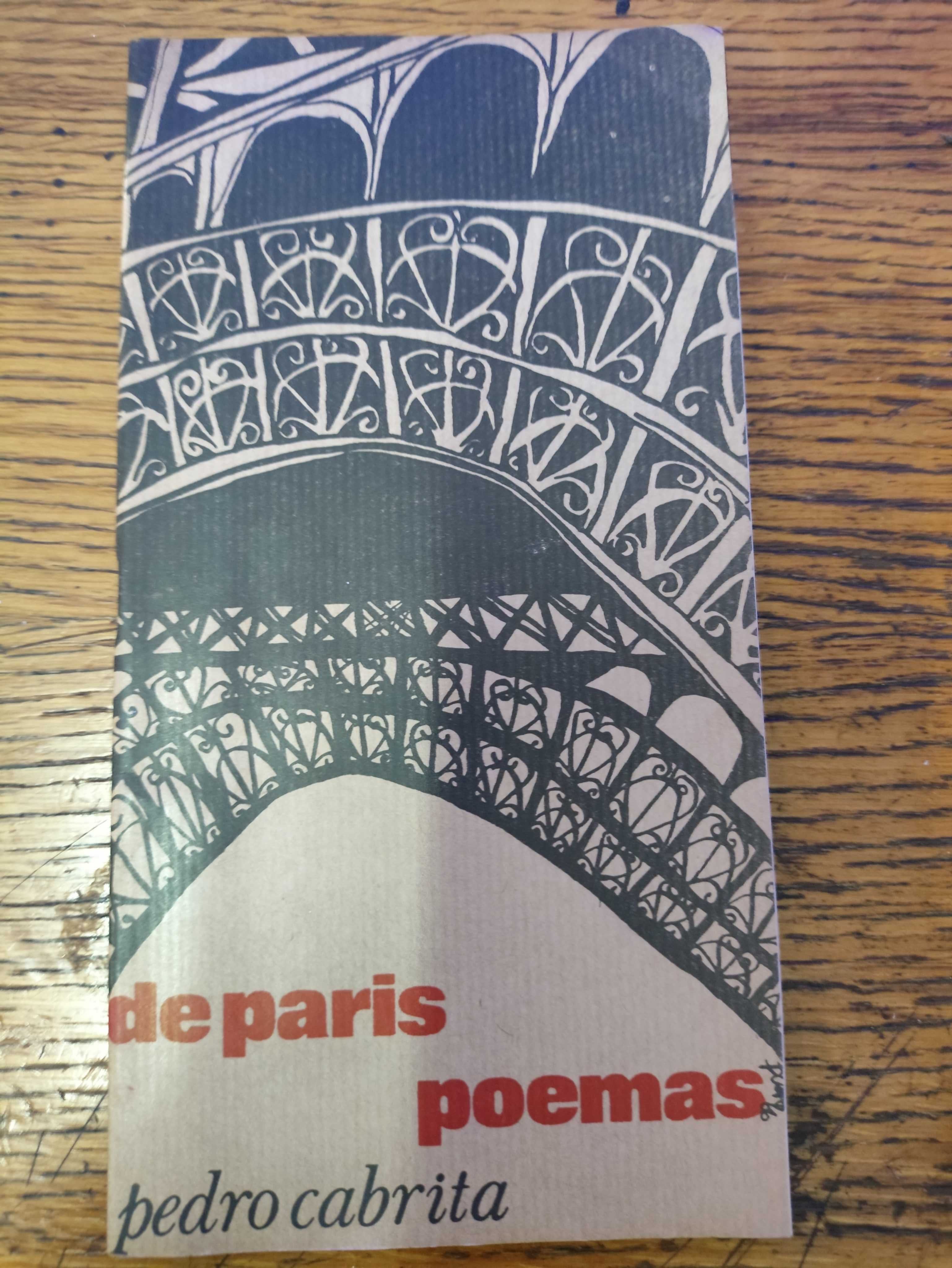 Livro Poesia "de paris poemas" de pedro cabrita