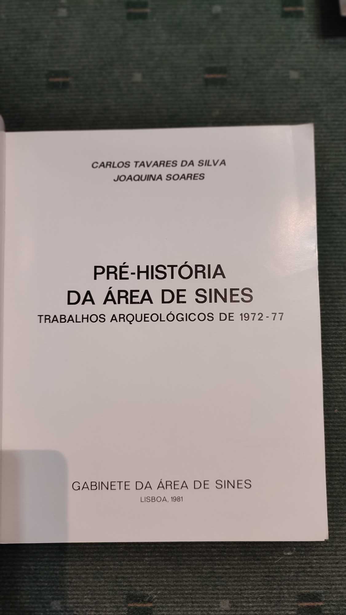 Pré-História da Área de Sines-Carlos tavares da Silva/Joaquina Soares