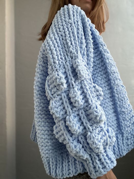 Кардиган квітковий вязаний ,плюшевий,теплий,подарунок,кофта ,пальто