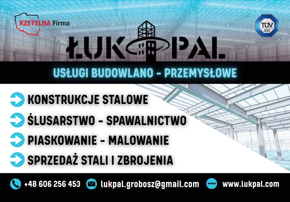 Usługi przemysłowe  budowlane dekarskie prace ziemne żelbety