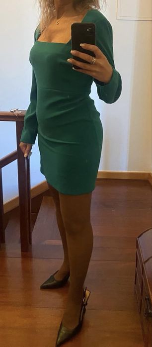 Vestido tamanho M verde Mango