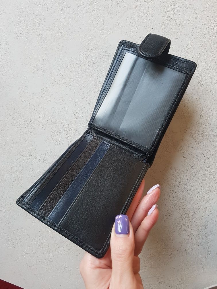 Шкіряний гаманець Somuch портмоне чорне подарунок чоловіку НОВЕ шкіра