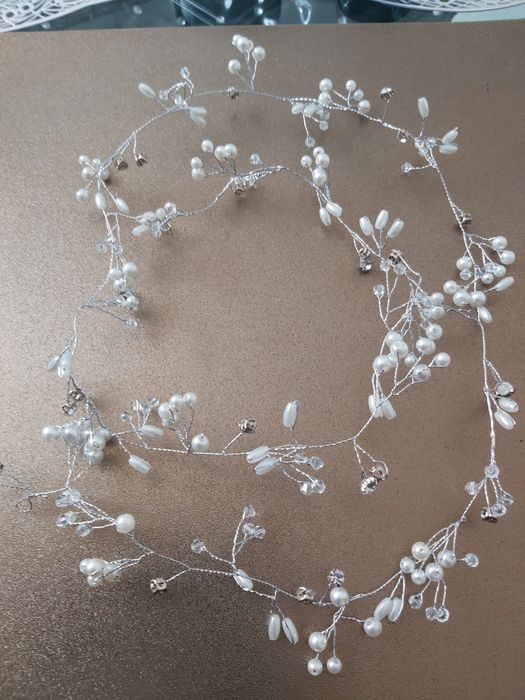 Ozdoba do włosów,opaska na druciku,diadem, ślubna