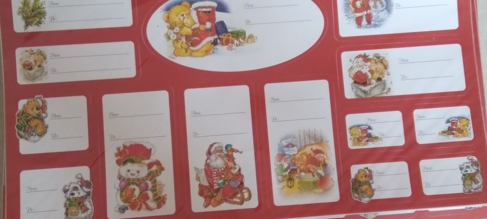 Etiquetas autocolantes para prendas de Natal