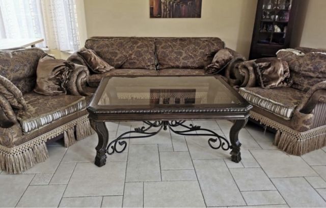 Sofa i 2 fotele w stylu wloskim zestaw wypoczynkowy do salonu