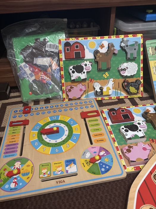 деревянные развивающие пазлы в стиле Монтессори с различными темами