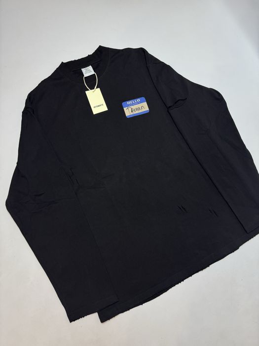 Лонгслів Vetements Hello My Name Demna Distressed S M ERD