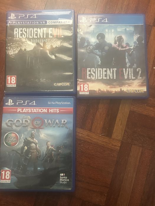 jogos ps4(resident evil 2 &7 e god of war