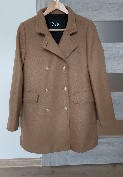 Płaszcz z wełną Zara rozmiar M