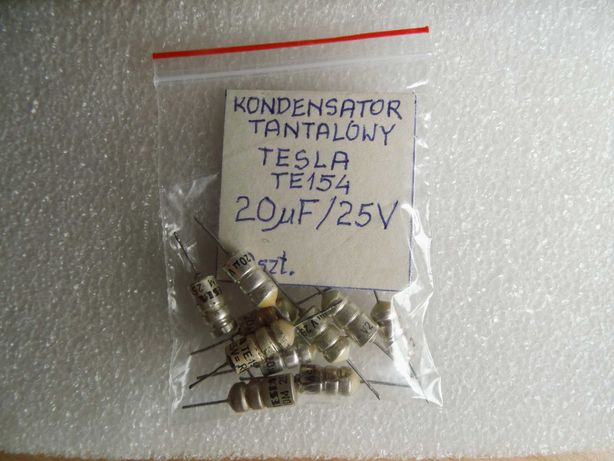 10 kondensatorów tantalowych TESLA TE-154  20uF/25V