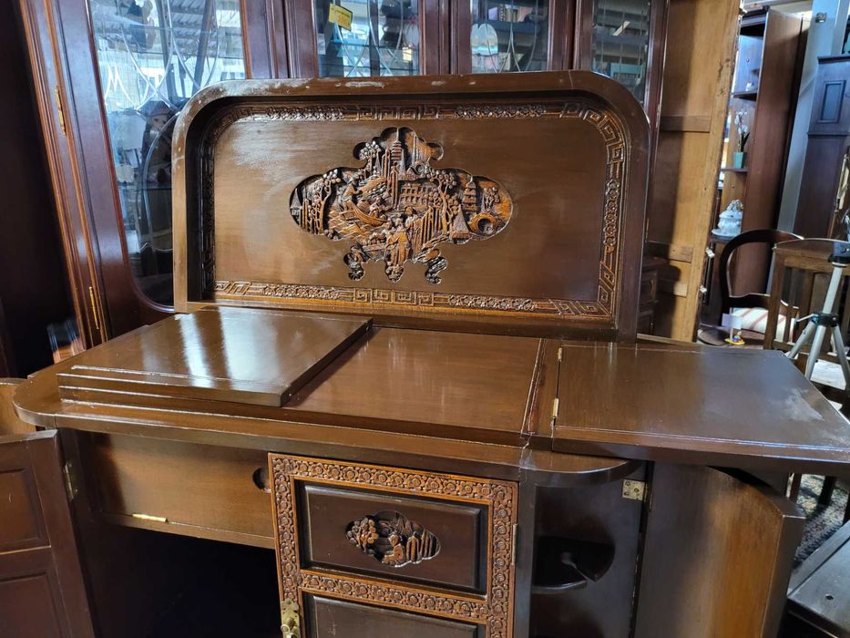 Muito bonito bar Oriental em madeira trabalhada - Bom estado ge