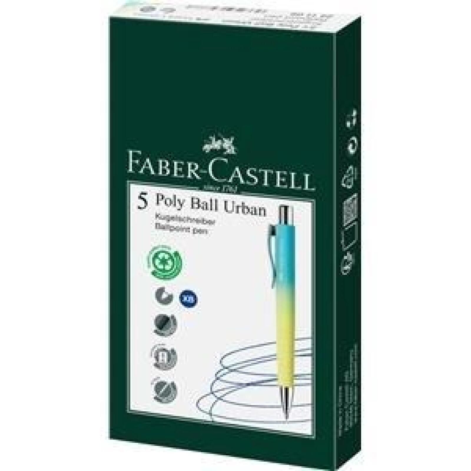 Długopis Poly Ball Urban XB (5szt) niebieski Faber Castell pudełko,