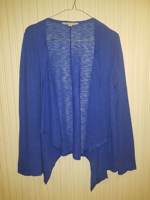 Cienki sweter kardigan niebieski/ wdzianko z dzianiny, rozm. M