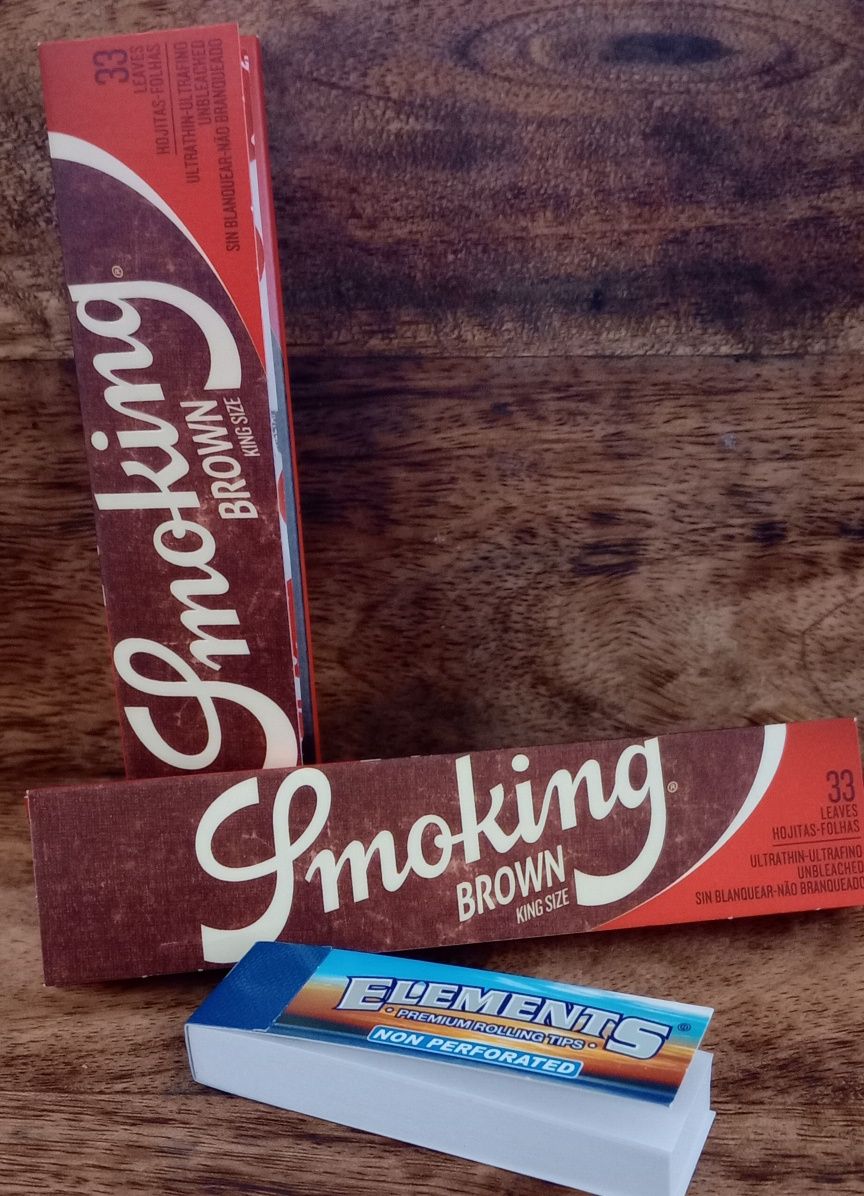 Pack 2 Livros Mortalhas Smoking Brown King Size + 50 Tips