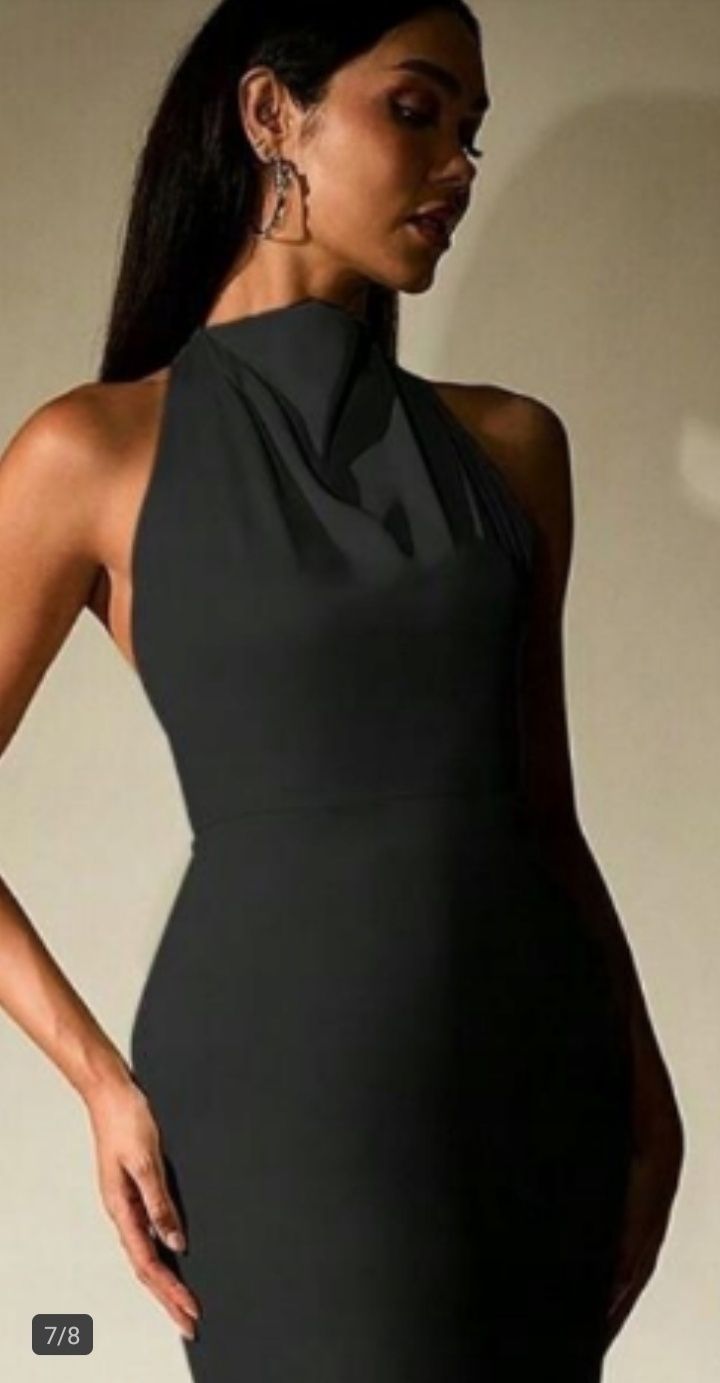SHEIN czarna wieczorowa sukienka maxi S/M 36-38 koniec roku bal