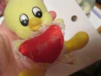 игрушка мягкая желтый цыпленок сердце I LOVE YOU подвеска брелок фирма