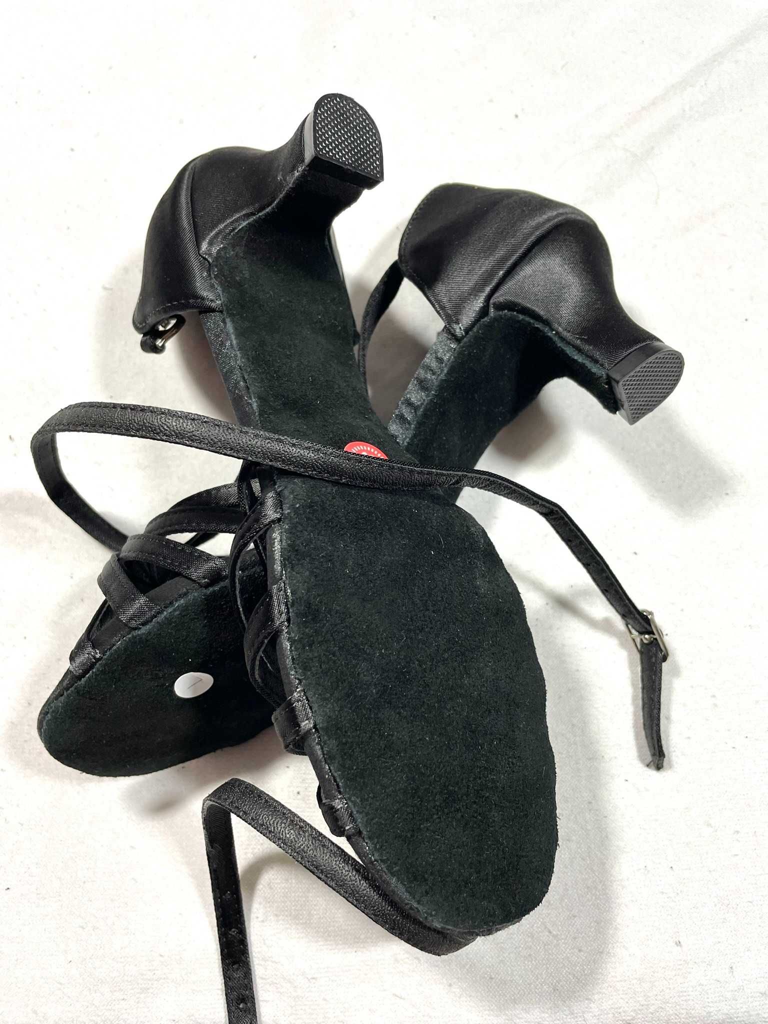 Nowe buty do tańca Latino 41 czarne 5 cm supełek
