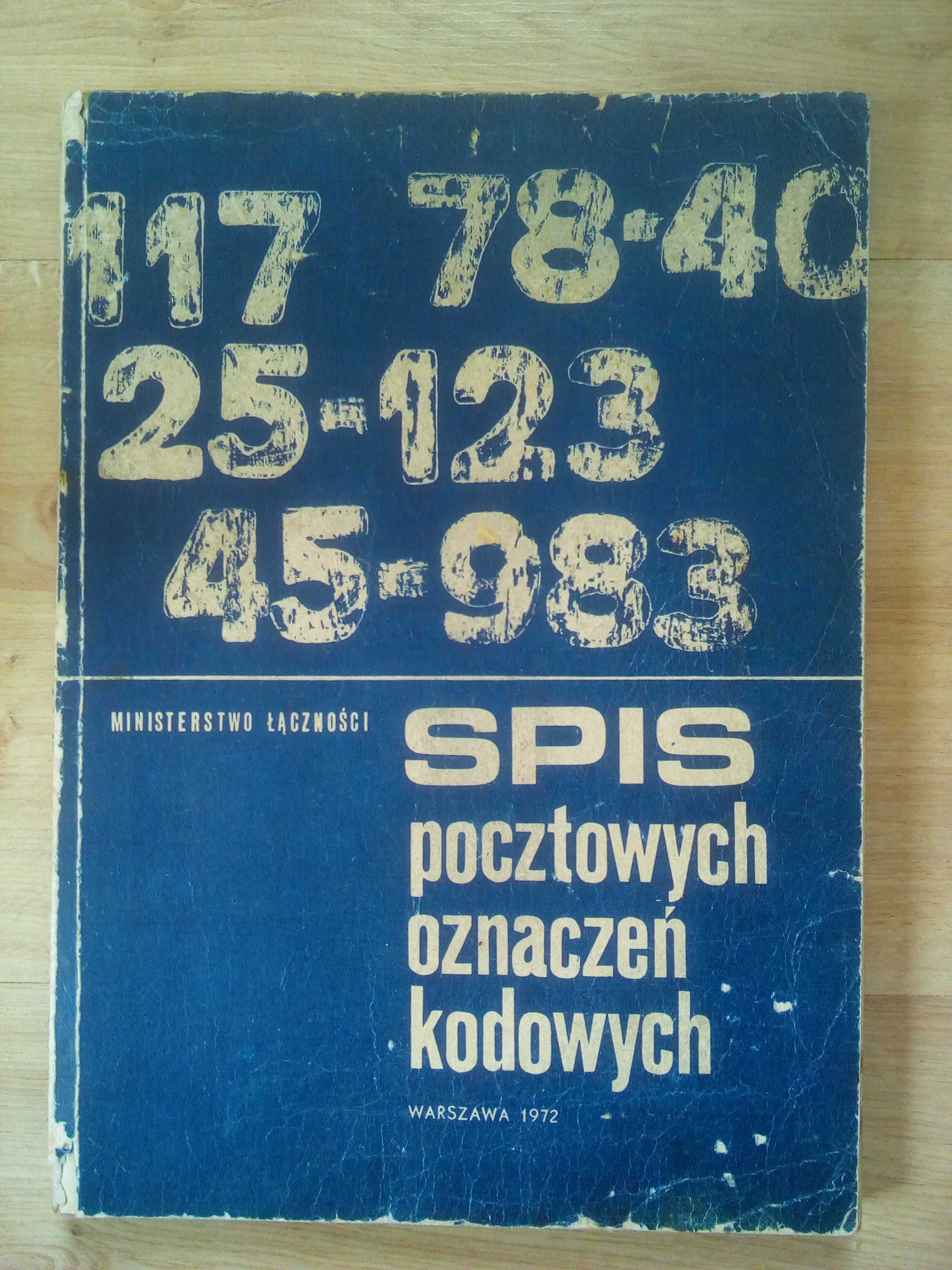 książka spisu kodów pocztowych z 1972 roku