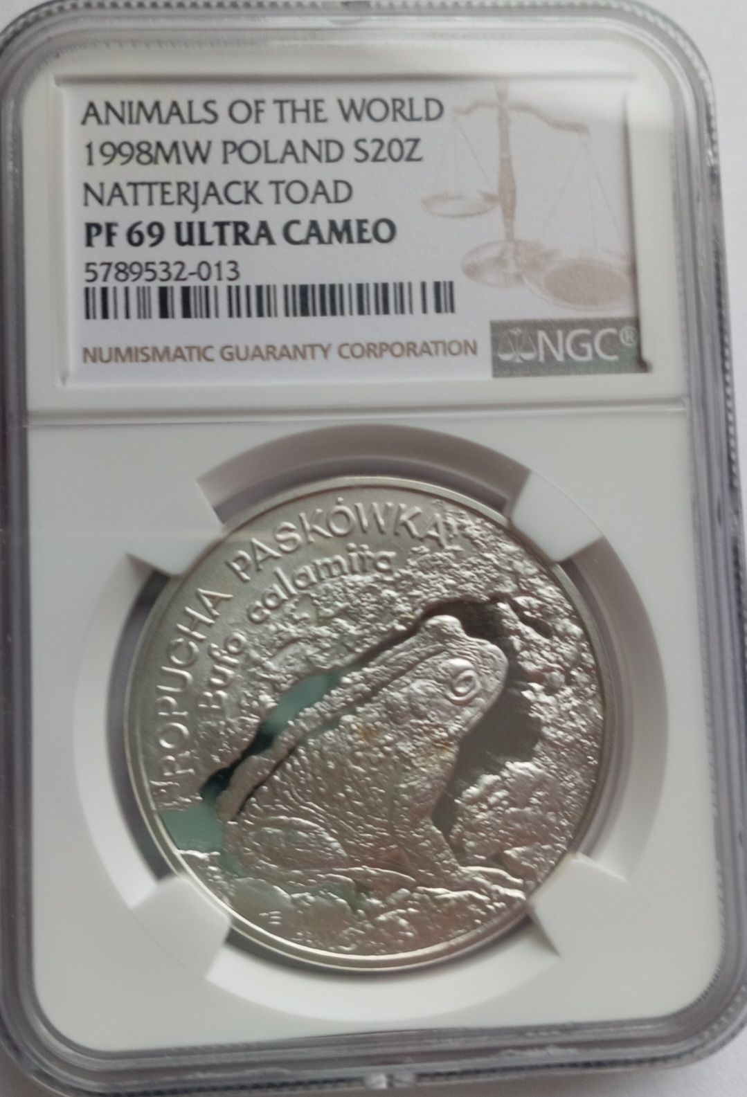 20 zł Ropucha Paskowka NGC PF 69 UC