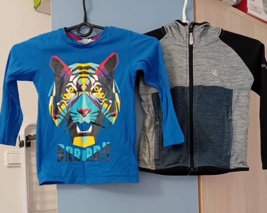 Zestaw 7 bluzek r.98/104 + bluza + kamizelka