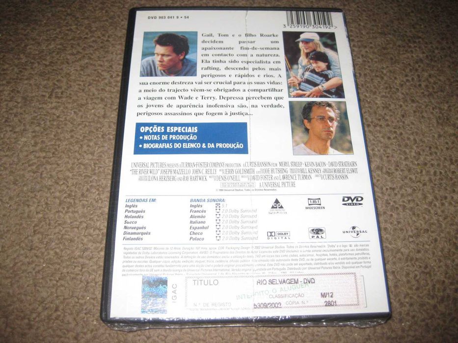 DVD "Rio Selvagem" com Kevin Bacon/Selado/Raro!