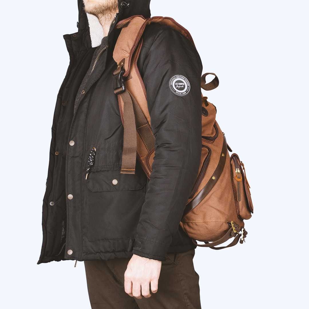 Рюкзак чоловічий через плече Augur коричневого кольору
