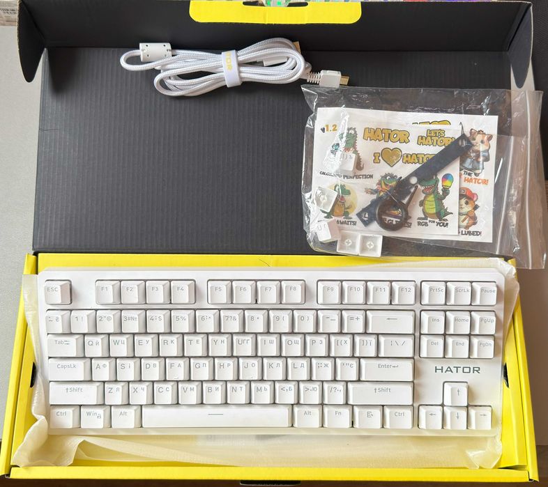 Клавіатура Hator Rockfall 2 Mecha TKL Orange USB White (HTK-521)