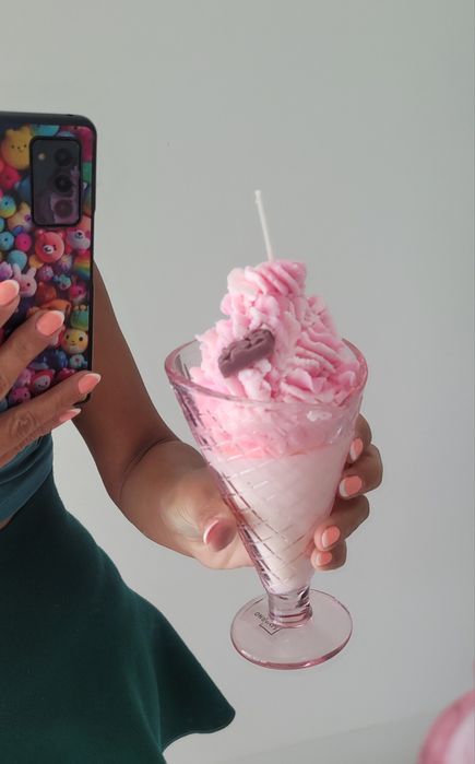 Świeczka sojowa naturalna cukierkowa wafel deser zapachowa duża