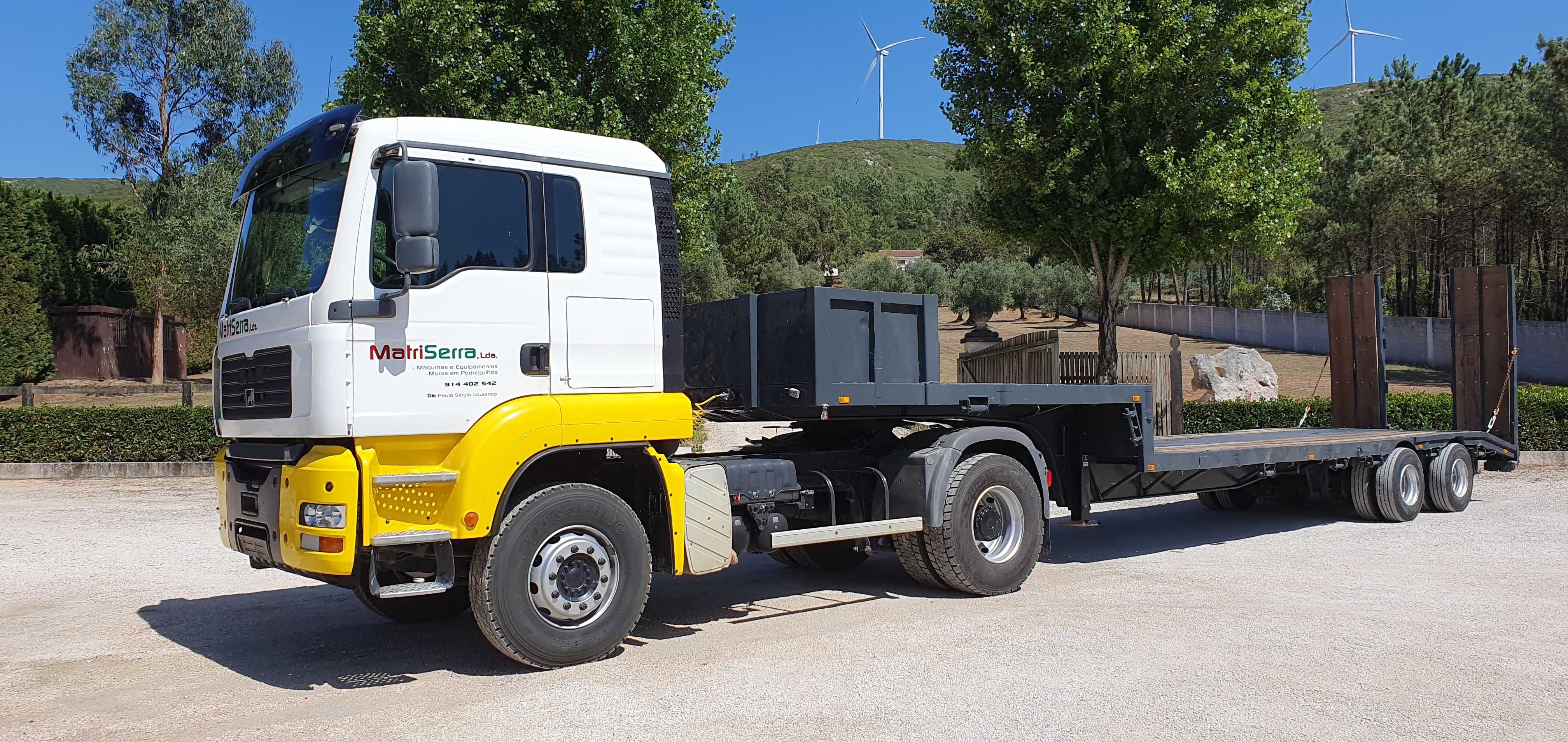 Camiao MAN TGA 430 e Reboque Porta-Maquinas Totalmente Recondicionado