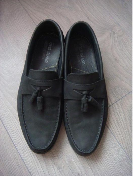 Чоловічі туфлі лофери з натурального нубуку