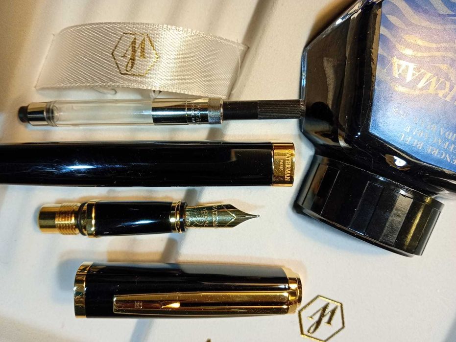 Pióro Waterman Exeption, model Slim Laka Czarna GT, pudełko, atrament