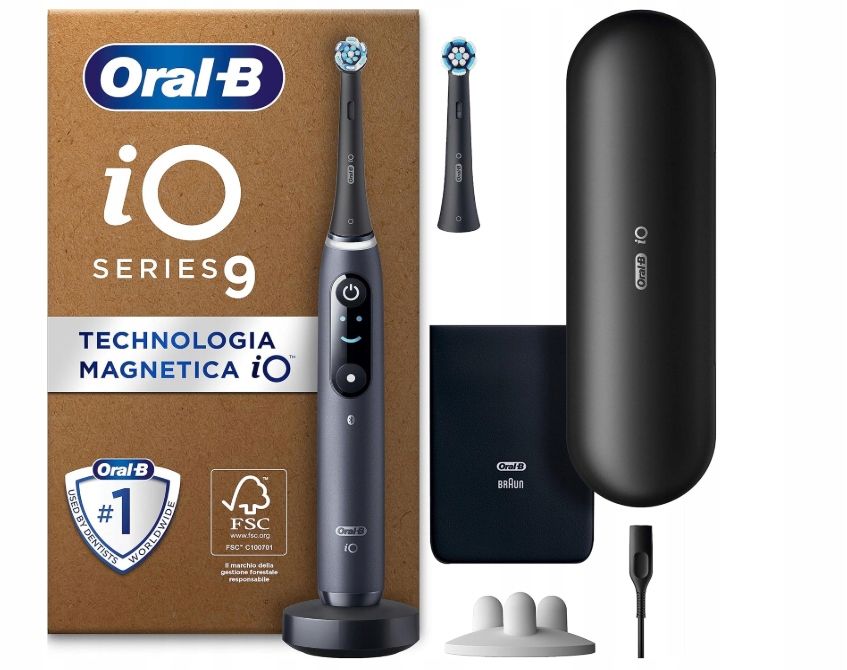 szczoteczka elektryczna oral-b io series 9 czarna + 2 końcówki