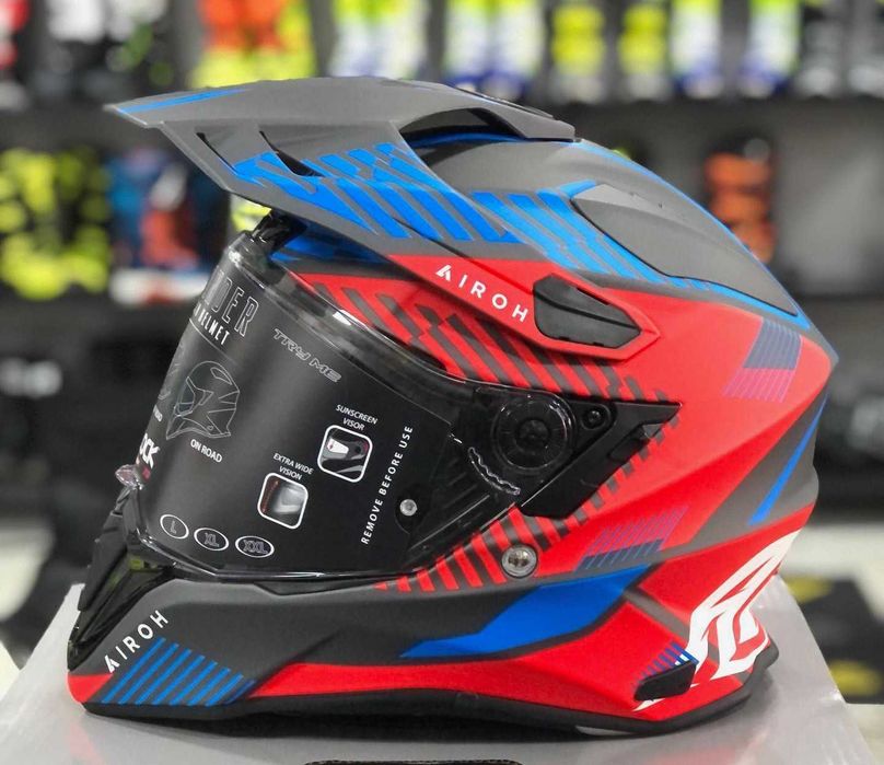 Capacete NOVO Airoh Commander Verm/azul Matt (46% DESCONTO) Tam S