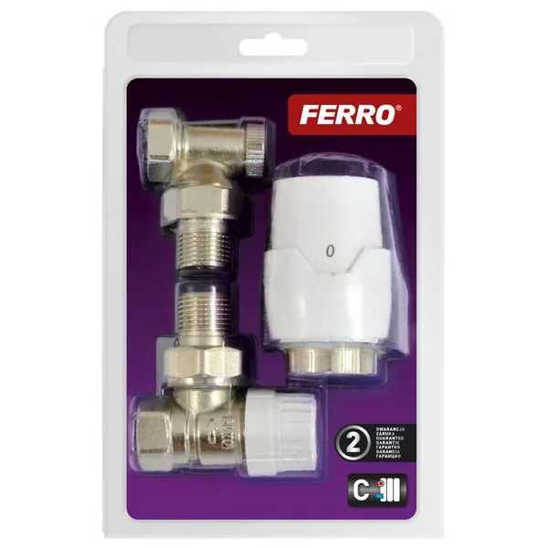 Ferro zawór grzejnikowy termostatyczny kątowy