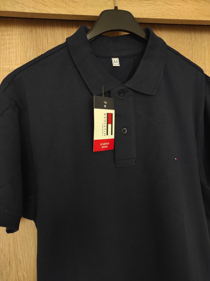 T-shirt polo Tommy Hilfiger M krótki rękaw bawełna bawełniany