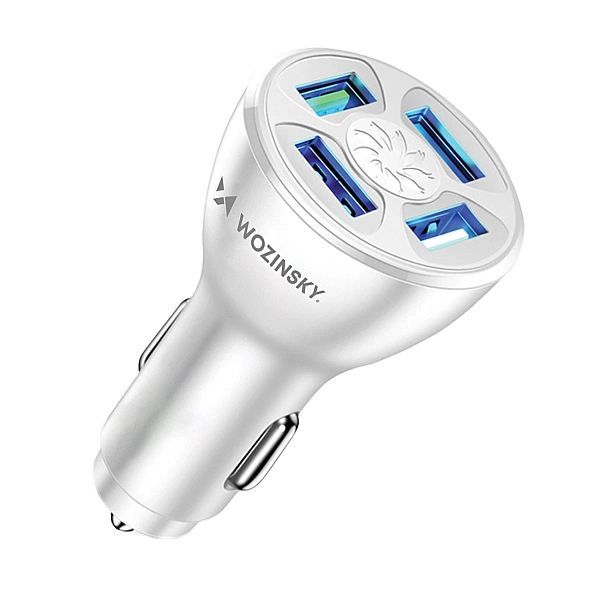 Ładowarka samochodowa Wozinsky Wccaw 50w 4x Usb-a Qc - biała