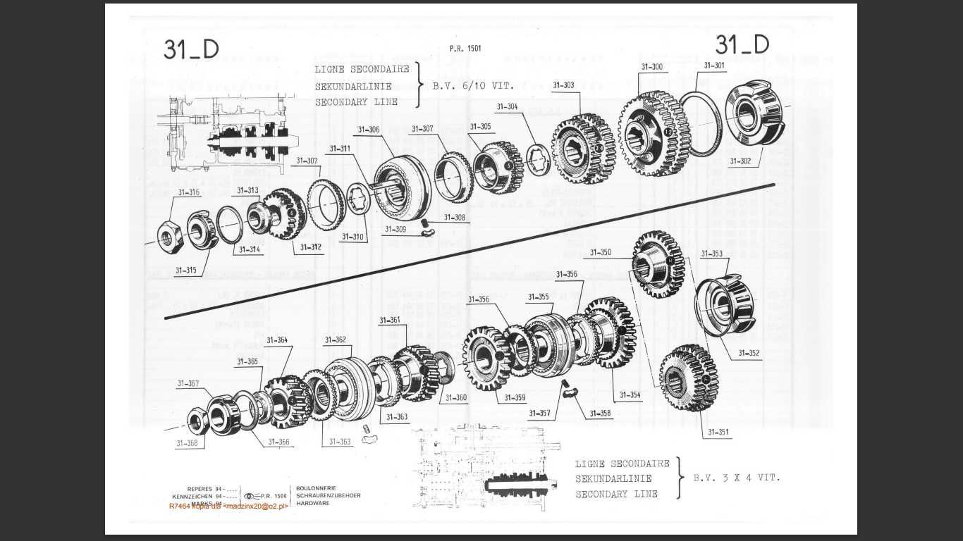Ciągnik Renault 7464 katalog części