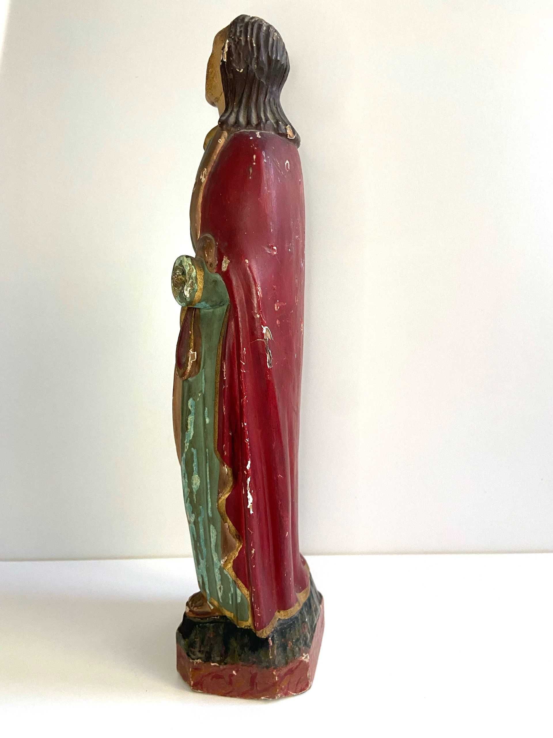 Antiga Escultura em madeira policromada